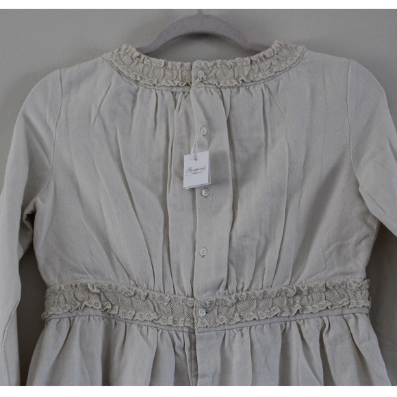 NWT Bonpoint Girls Justine Dress Wool Blend Off White Lace Trim 12 - Picture 6 of 12
